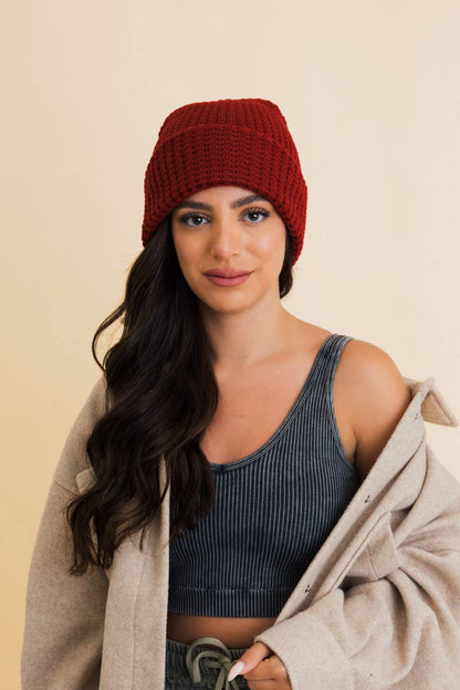 Toasty Waffle Beanie | Berry