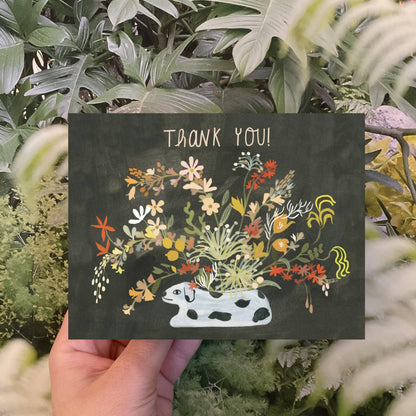 Dalmation Floral Thank You Card