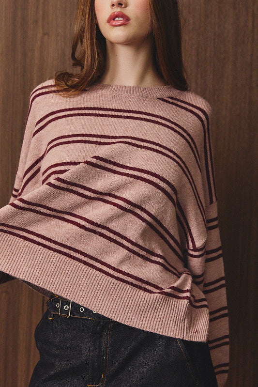 Prep Charm Oversized Stripe Sweater