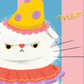 Clowny Cat Birthday Card