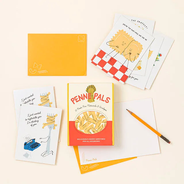 Penne Pals: 12 Pasta Pun Notecards & Envelopes