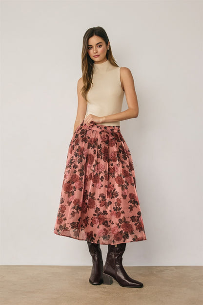 Autumn Rose Midi Skirt