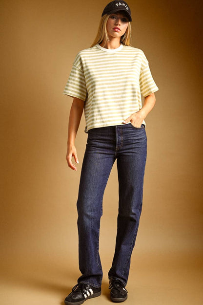 Ready Or Not Stripe Tee | Lemon