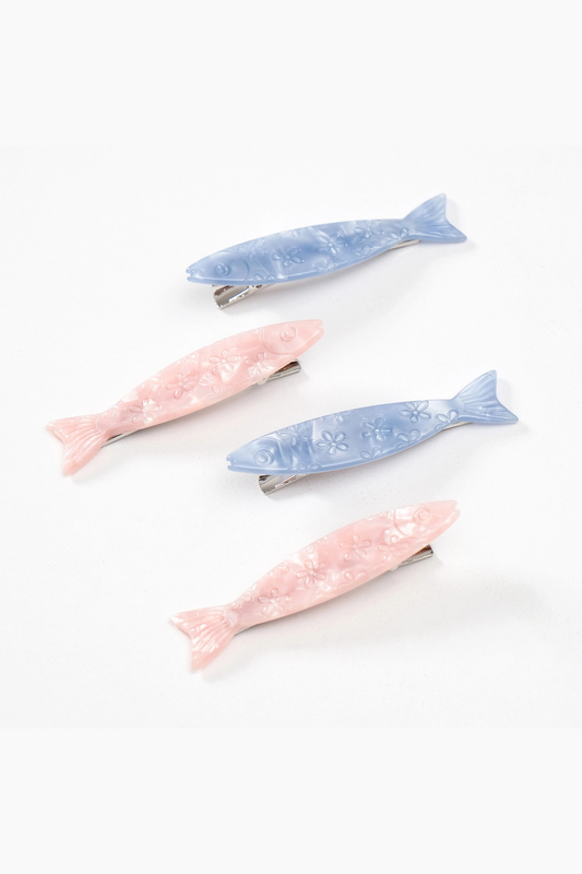 Saltwater Floral Sardine Barrette Set