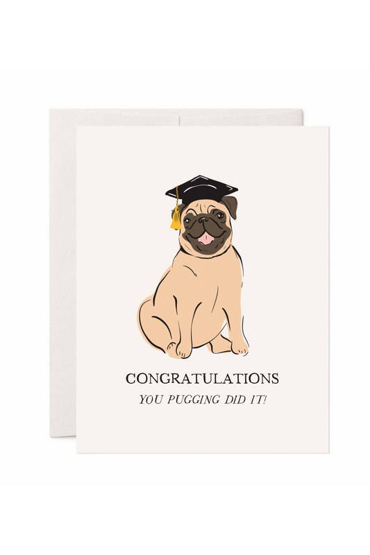 Pug Graduation Card