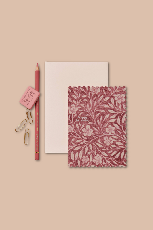 Pink Flora 'Happy Birthday' Card