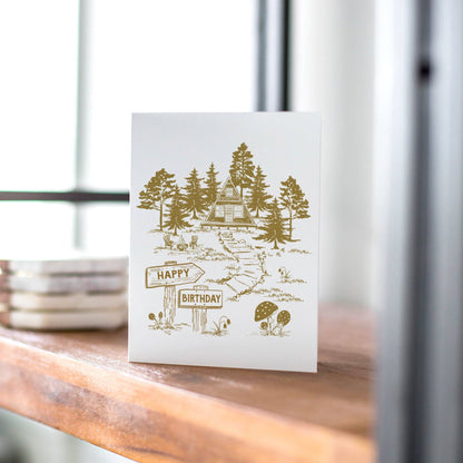 A-Frame Cabin Birthday Card
