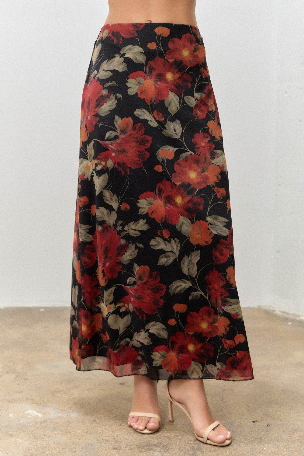 Midnight Blooms Maxi Skirt | Extended