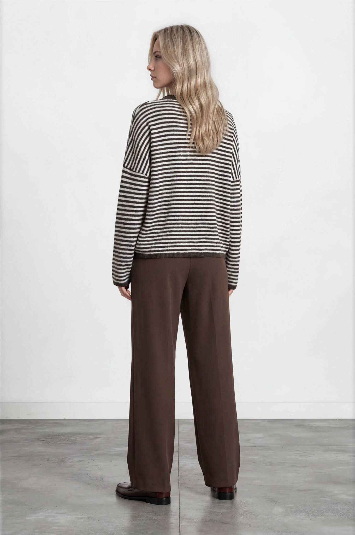 Piper Mini Stripe Cardigan | Brown