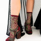 Serpentine Floral Sheer Socks