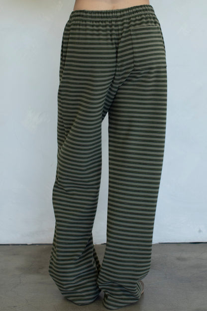 Morgan Stripe Lounge Pants | Olive