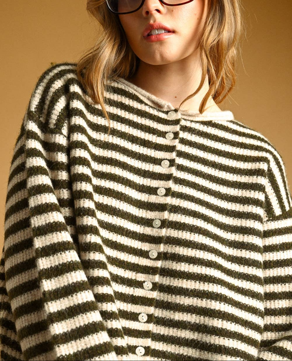 Lennox Stripe Cardigan | Olive + Oat