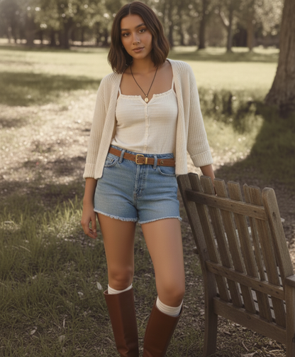 Suede Gemstone Belt | Caramel
