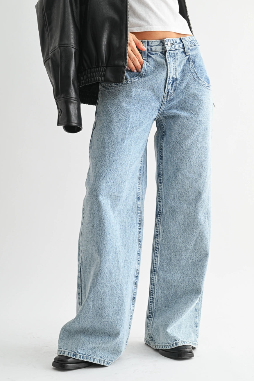 Relaxed Straight Super Wide Leg Denim