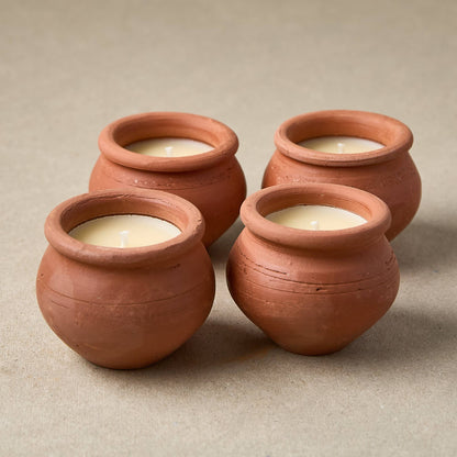 Murgan Terracotta Candles | Set of 4