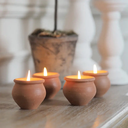 Murgan Terracotta Candles | Set of 4