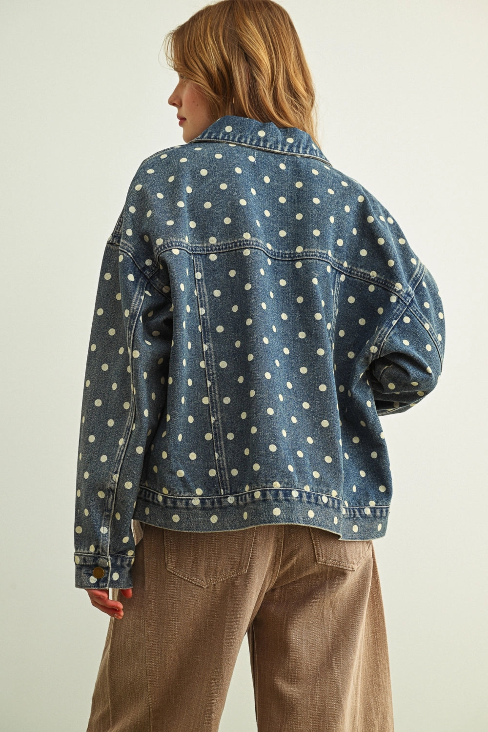 Polka Dot Denim Jacket