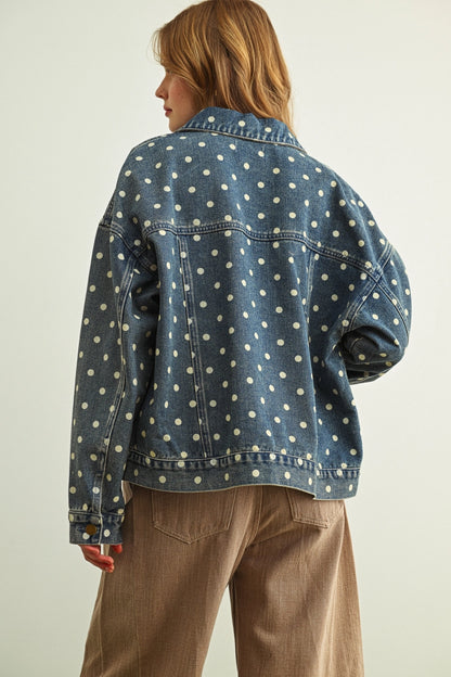 Polka Dot Denim Jacket