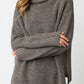 Fuzzy Turtleneck Sweater | Dark Grey