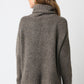 Fuzzy Turtleneck Sweater | Dark Grey