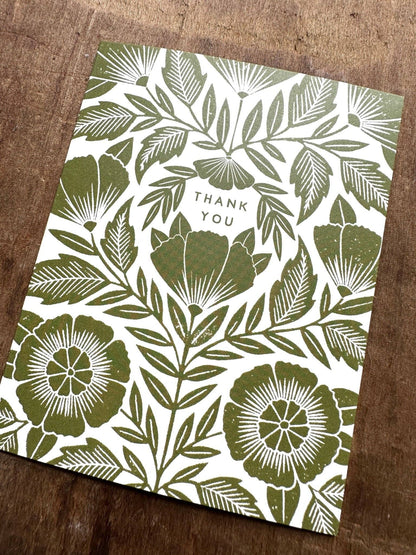 Thank You Green Floral