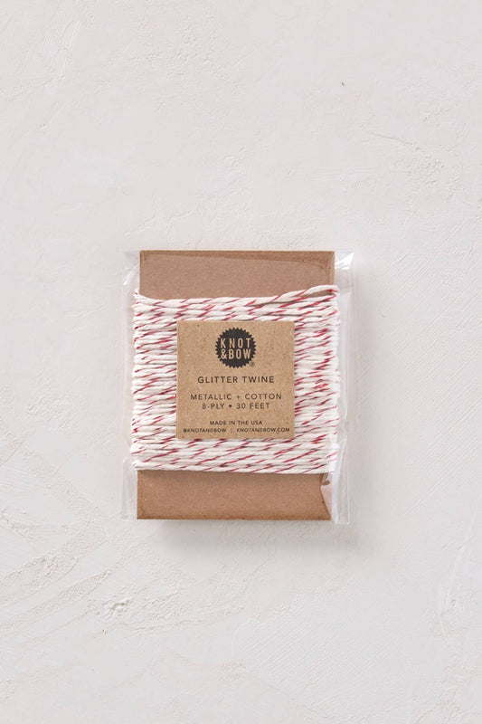 Natural Twine Card | Red + Glitter