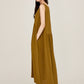 High Low Waist Midi Dress | Brown Olive