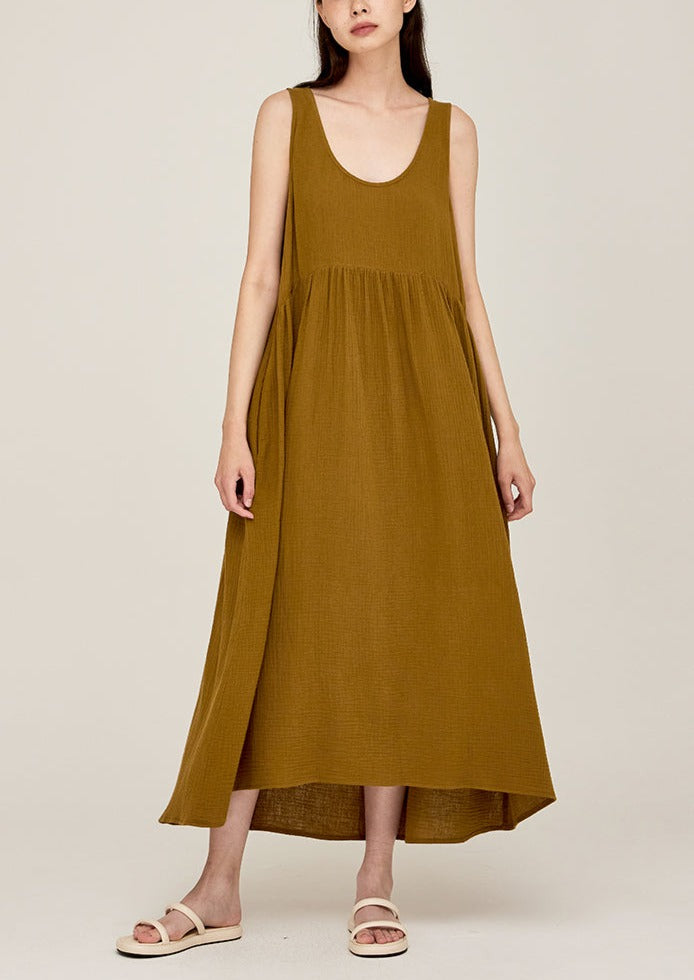 High Low Waist Midi Dress | Brown Olive