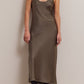 Scoop Neck Satin Maxi Dress | Martini