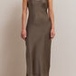 Scoop Neck Satin Maxi Dress | Martini