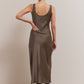 Scoop Neck Satin Maxi Dress | Martini
