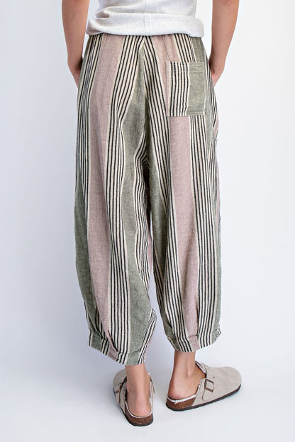 Cloud Nine Lantern Pants | Olive Stripe