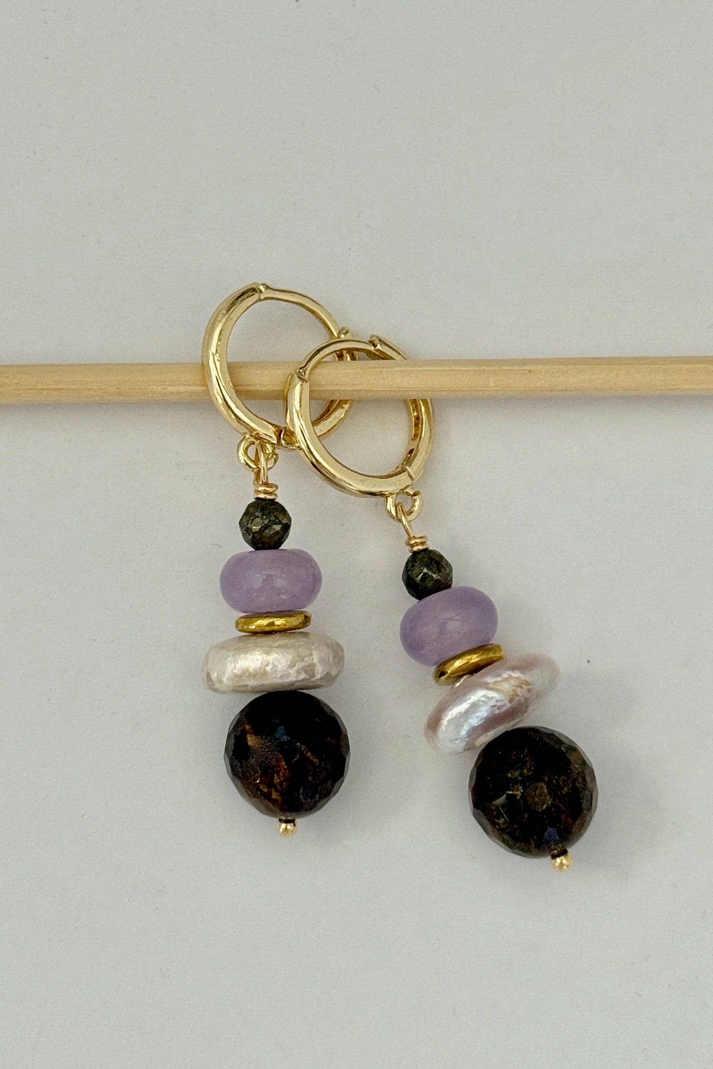 Joy Earrings | Bronzite + Pearl