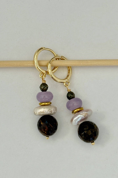 Joy Earrings | Bronzite + Pearl
