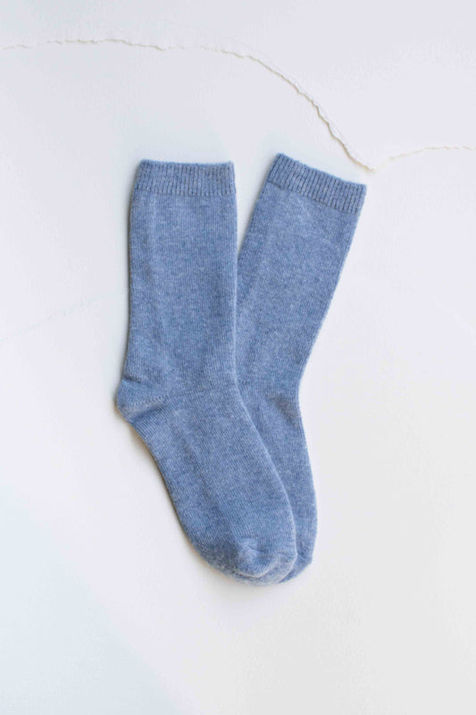 Wool Cashmere Blend Socks | Sky Blue