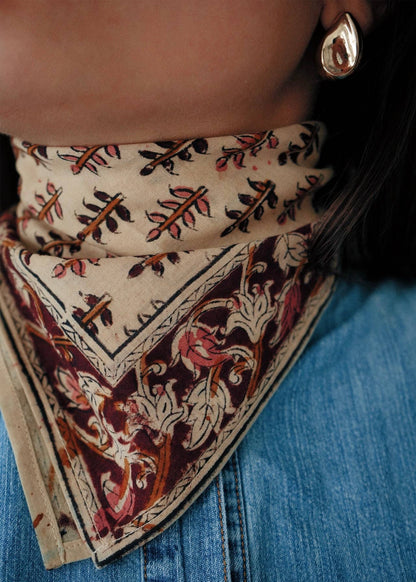 Kalamkari Cotton Bandana | Pine Grove