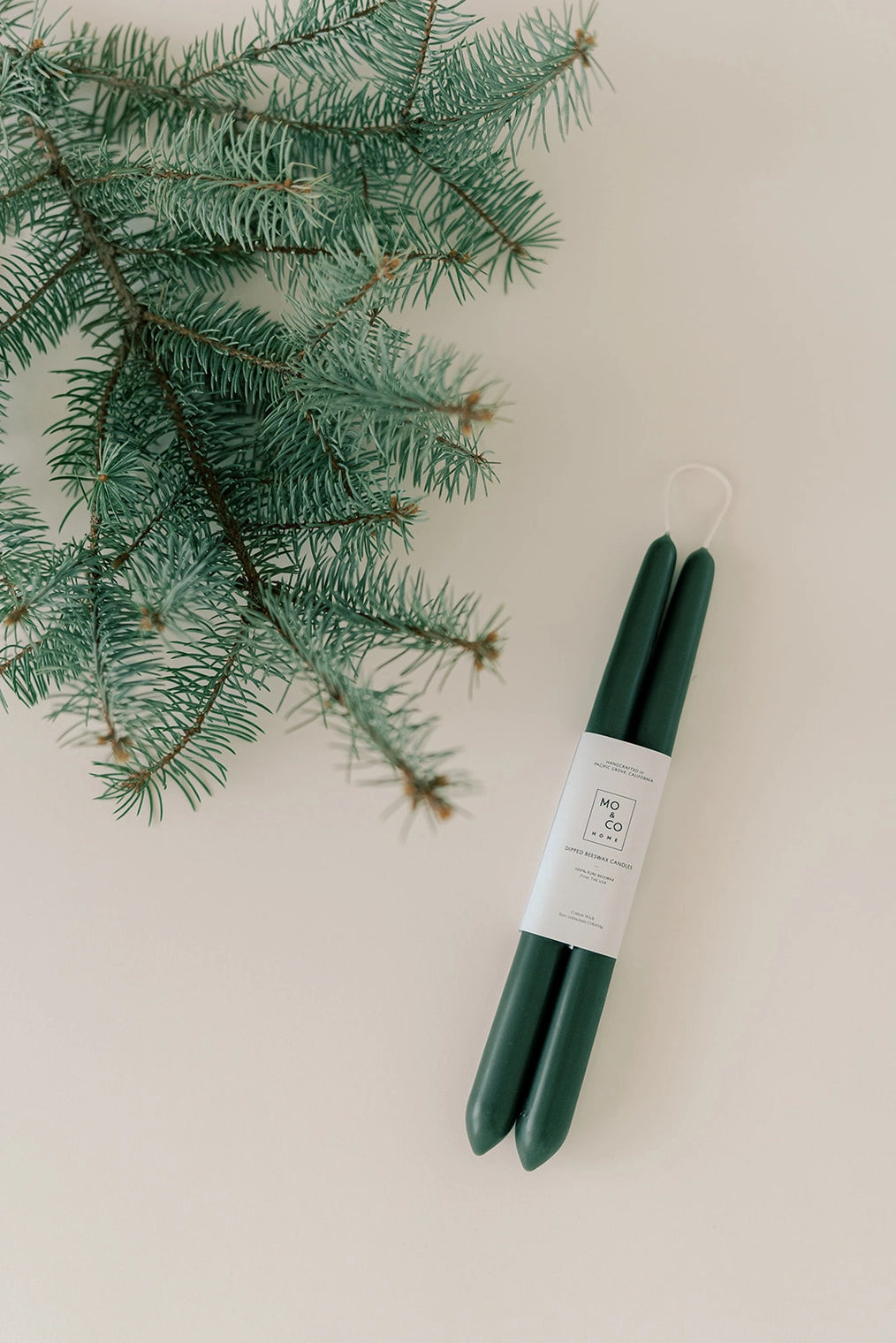 Beeswax Dipped Candles | Forest Green