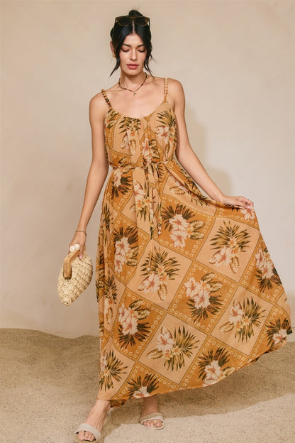 Golden Hour Tile Midi Dress