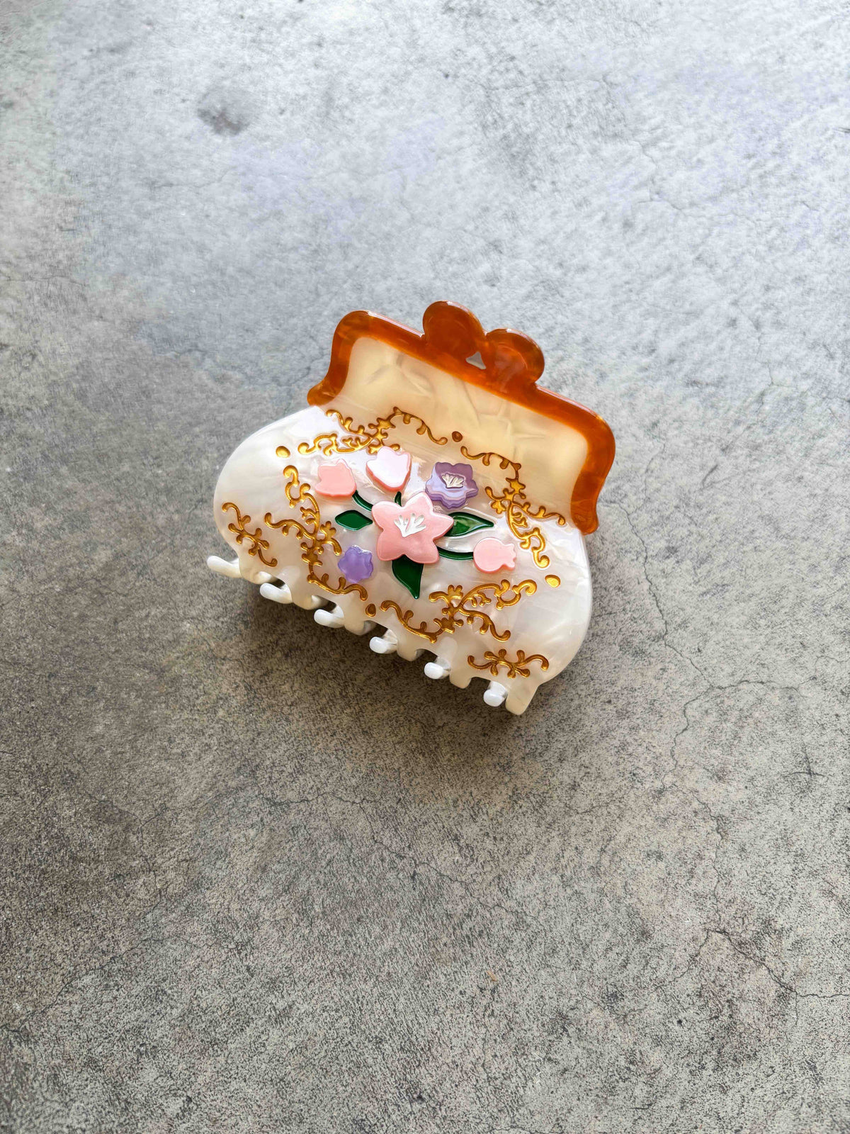 Floral Purse Hair Claw