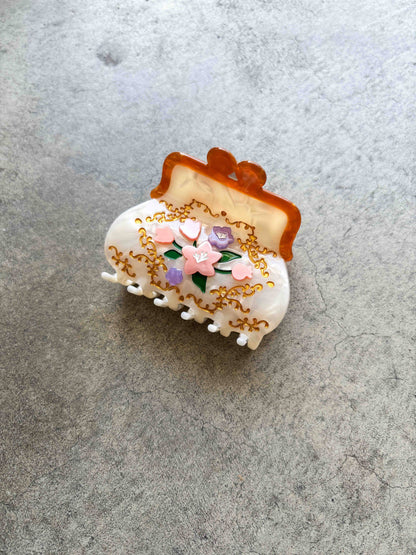 Floral Purse Hair Claw