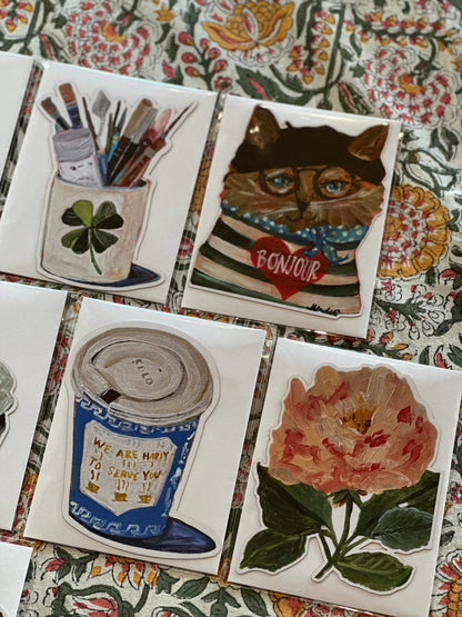 Bonjour Chat Die Cut Card