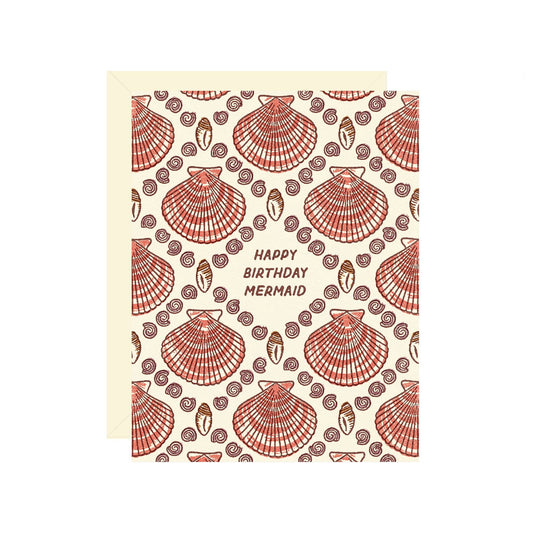 Happy Birthday Mermaid Shell Card
