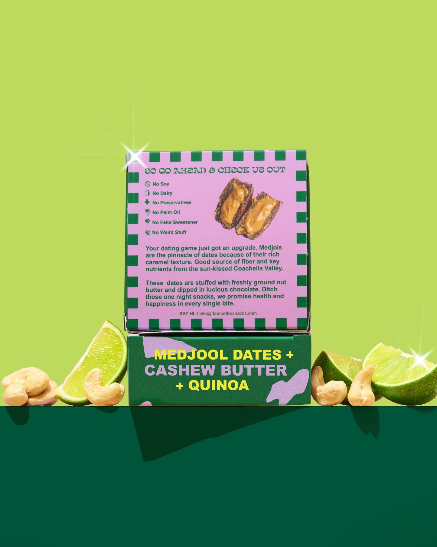 Chocolate Covered Dates | Cashew Lime Crisp