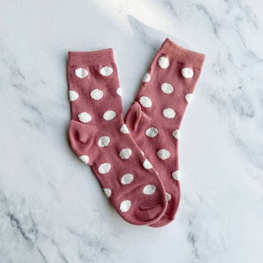 Polka Dot Puff Socks | Pink