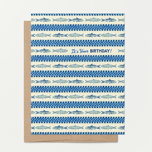 Sardine Pattern Birthday Card