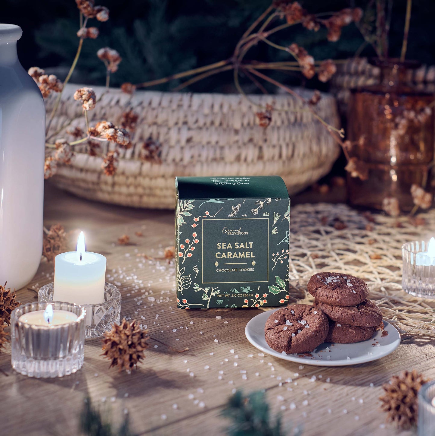 Holiday Sea Salt Caramel Cocoa Cookies | 2 oz