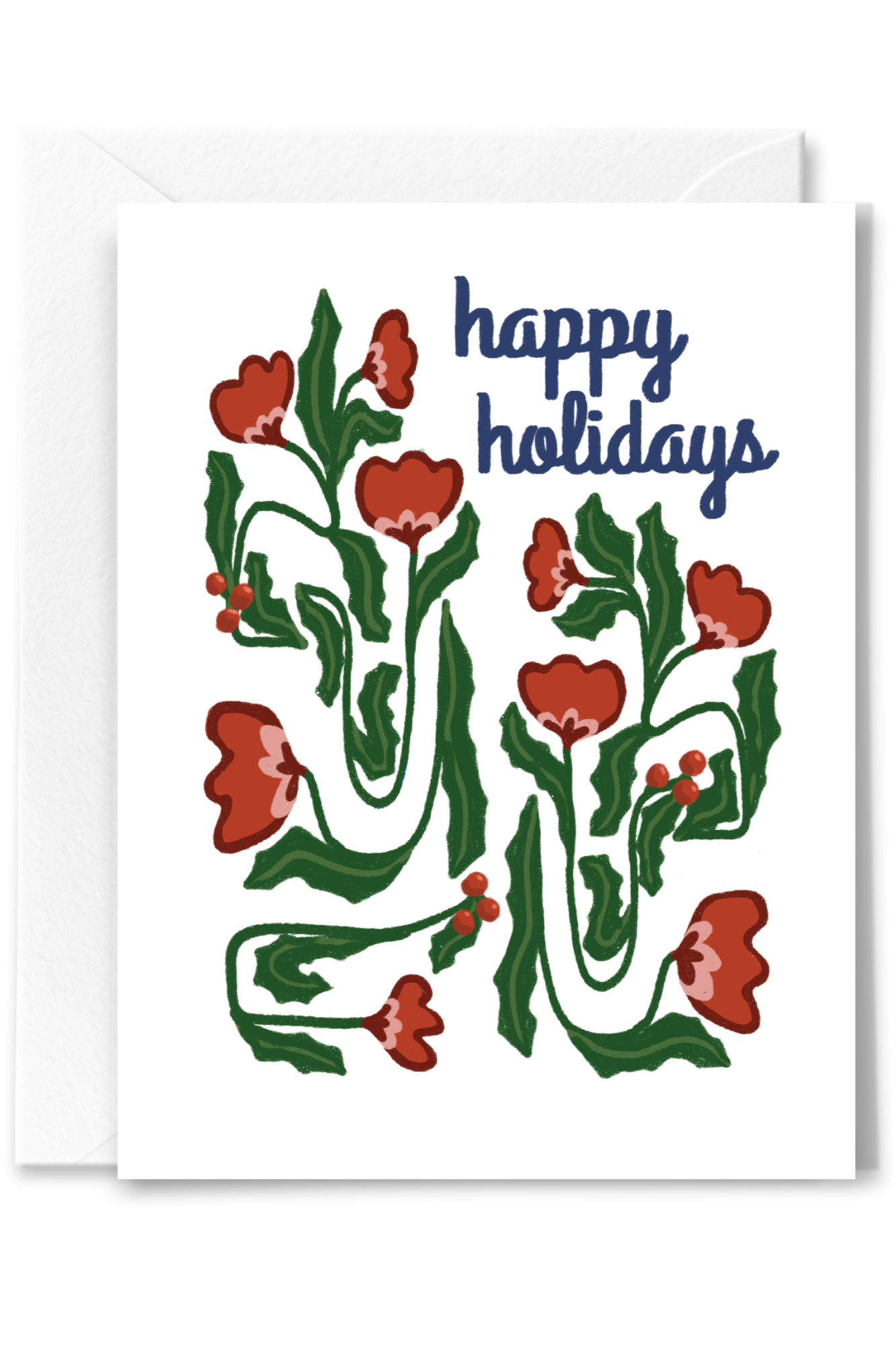 Happy Holidays Flower Card