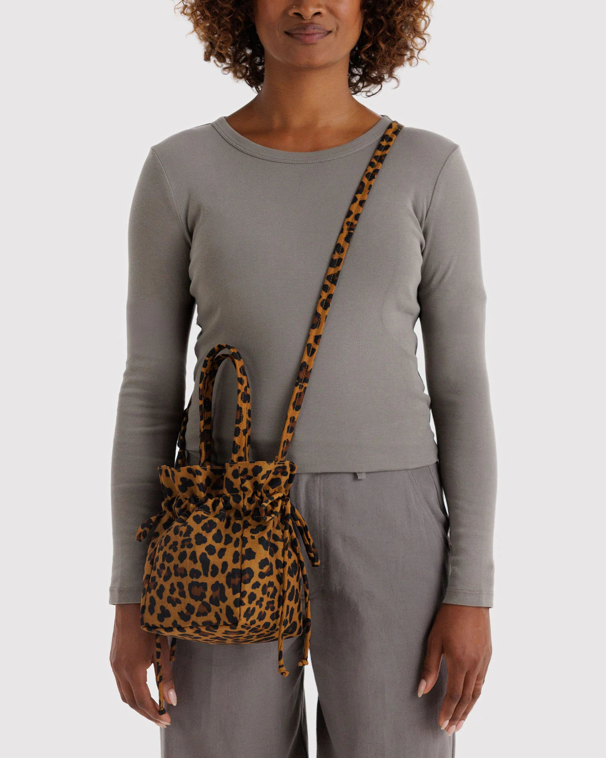Nylon Drawstring Bag | Leopard