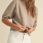 Short Sleeve Sweater Top | Latte