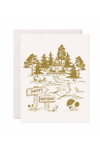 A-Frame Cabin Birthday Card